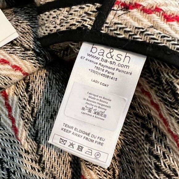 ba&sh Manteau Yumi Muscade Patterned Knit Coat Medium - Picture 13 of 14